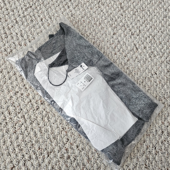 Express Sparkly One Shoulder Thong Bodysuit - Size XL - Picture 5 of 9